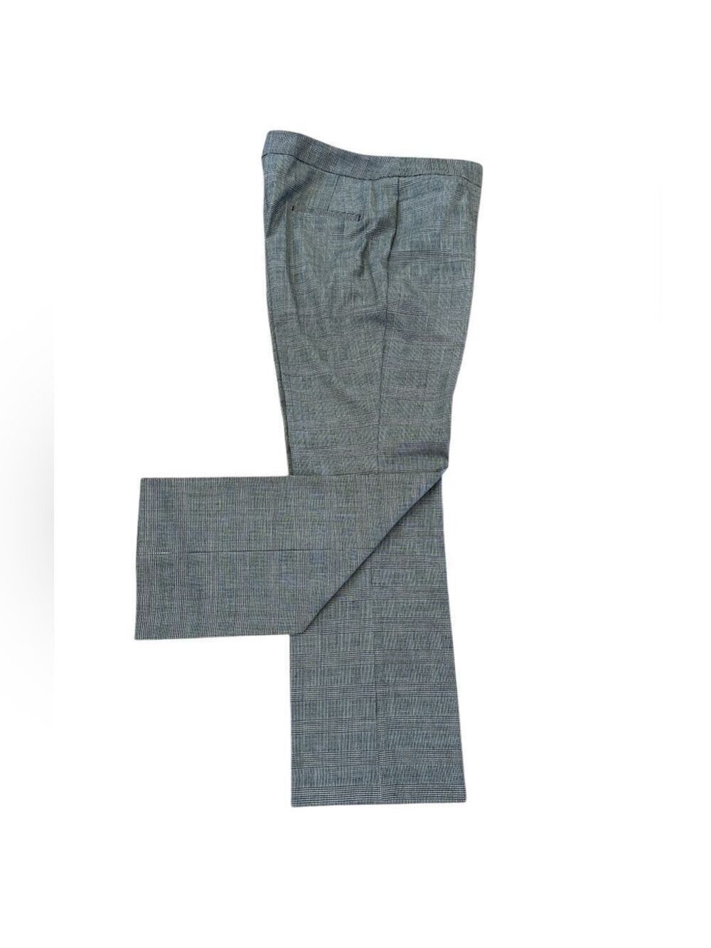 Y2K TALBOTS GLEN PLAID TARTAN TRENDY FLARE CLASSIC BLACK & WHITE PANTS SZ 10